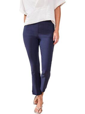 Tribal Women's Blue Pull-On Stretch Slimming Flatten Slim Fit Ankle Pants